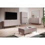 Komoda Nicole 150 cm - antyczny róż MDF / czarne nóżki
