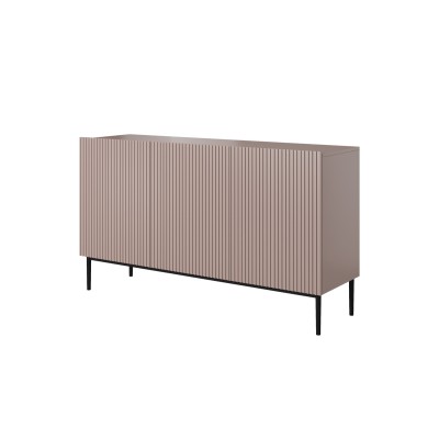 Komoda Nicole 150 cm - antyczny róż MDF / czarne nóżki