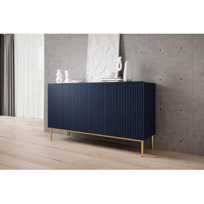 Komoda Nicole 150 cm - granat MDF / złote nóżki