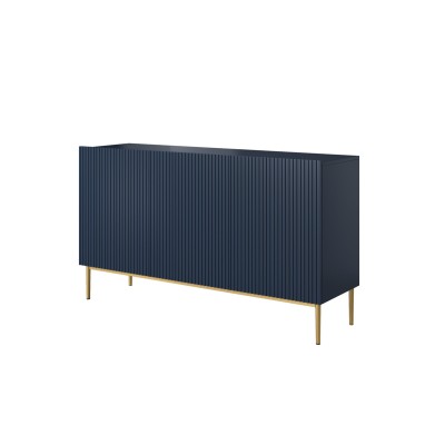 Komoda Nicole 150 cm - granat MDF / złote nóżki