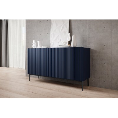 Komoda Nicole 150 cm - granat MDF / czarne nóżki