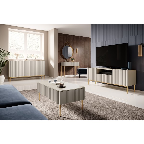 Komoda Nicole 150 cm - kaszmir / złote nóżki