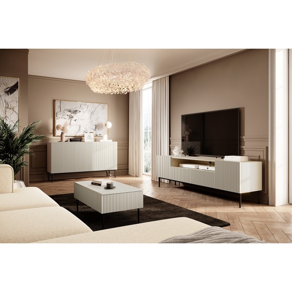 Komoda Nicole 150 cm - kaszmir / czarne nóżki