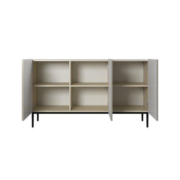 Komoda Nicole 150 cm - kaszmir / czarne nóżki