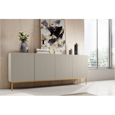 Komoda Nicole 200 cm - kaszmir / złote nóżki