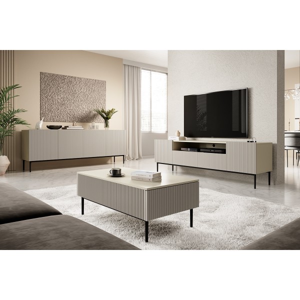 Komoda Nicole 200 cm - kaszmir / czarne nóżki