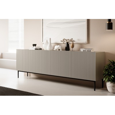 Komoda Nicole 200 cm - kaszmir / czarne nóżki