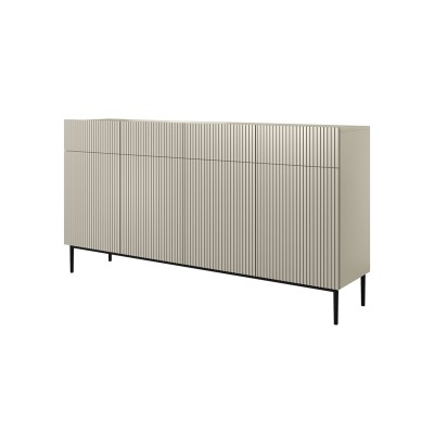 Komoda Nicole 200 cm z czterema szufladami - kaszmir / czarne nóżki