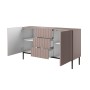 Komoda Nicole 150 cm z trzema szufladami - antyczny róż MDF / czarne nóżki