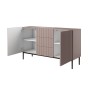 Komoda Nicole 150 cm z trzema szufladami - antyczny róż MDF / czarne nóżki