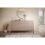 Komoda Nicole 150 cm z trzema szufladami - antyczny róż MDF / czarne nóżki