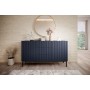 Komoda Nicole 150 cm z trzema szufladami - granat MDF / czarne nóżki
