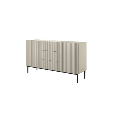 Komoda Nicole 150 cm z trzema szufladami - kaszmir / czarne nóżki
