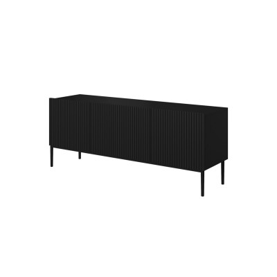 Szafka RTV Nicole 150 cm - czarny mat / czarne nóżki