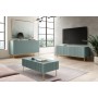 Szafka RTV Nicole 150 cm - szałwia MDF / złote nóżki