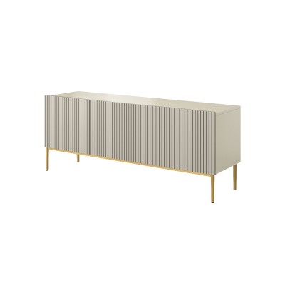 Szafka RTV Nicole 150 cm - kaszmir / złote nóżki