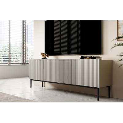 Szafka RTV Nicole 150 cm - kaszmir / czarne nóżki