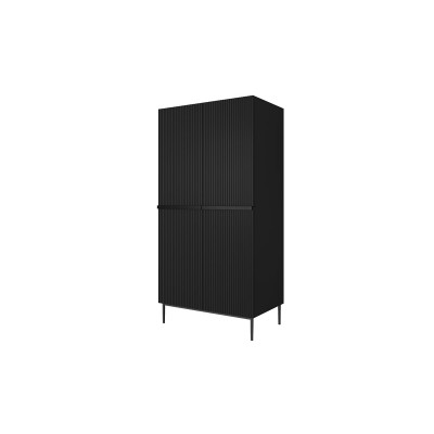 Szafa Nicole 100 cm - czarny mat  / czarne nóżki