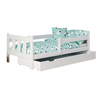Łóżko dziecięce białe z szufladą 160x80 - MARINELLA Halmar