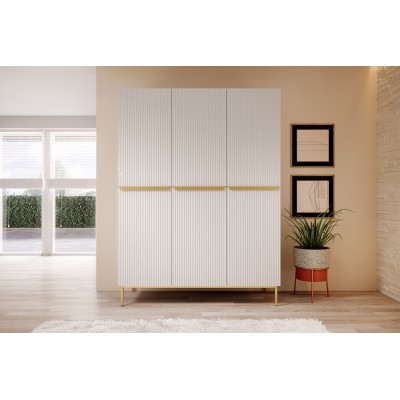 Szafa Nicole 150 cm - biały mat  / złote nóżki