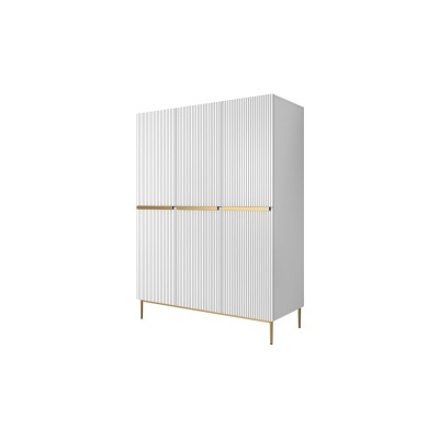 Szafa Nicole 150 cm - biały mat  / złote nóżki