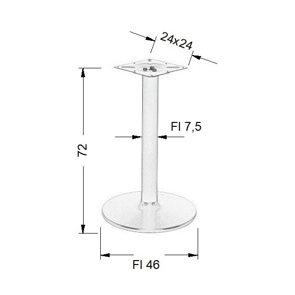 Podstawa pod stolik barowy PS-1500 chrom