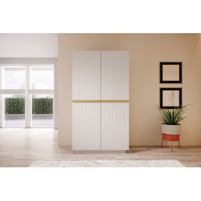 Szafa Nicole 100 cm - biały mat / złote uchwyty
