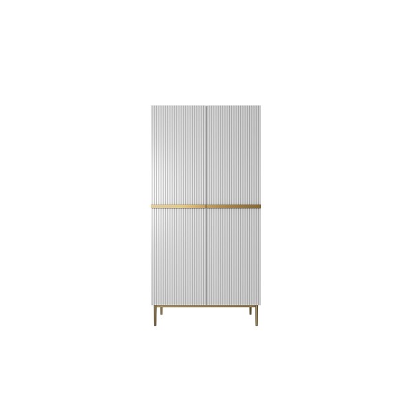 Szafa Nicole 100 cm - biały mat  / złote nóżki