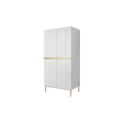 Szafa Nicole 100 cm - biały mat  / złote nóżki
