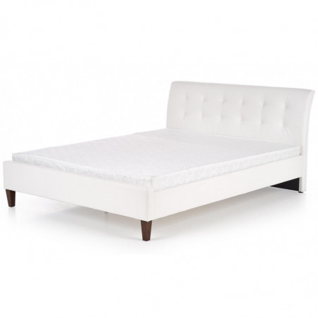 Łóżko tapicerowane biała ekoskóra 160x200 SAMARA Halmar