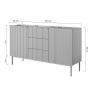 Komoda Nicole 150 cm z trzema szufladami - biały mat / złote nóżki