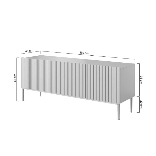Szafka RTV Nicole 150 cm - kaszmir / czarne nóżki