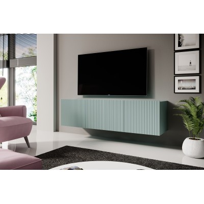Szafka RTV wisząca Nicole 150 cm - szałwia MDF