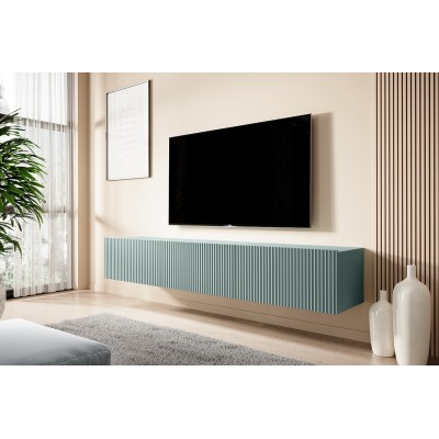 Szafka RTV wisząca Nicole 200 cm - szałwia MDF