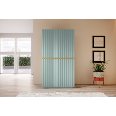 Szafa Nicole 100 cm - szałwia MDF / złote uchwyty