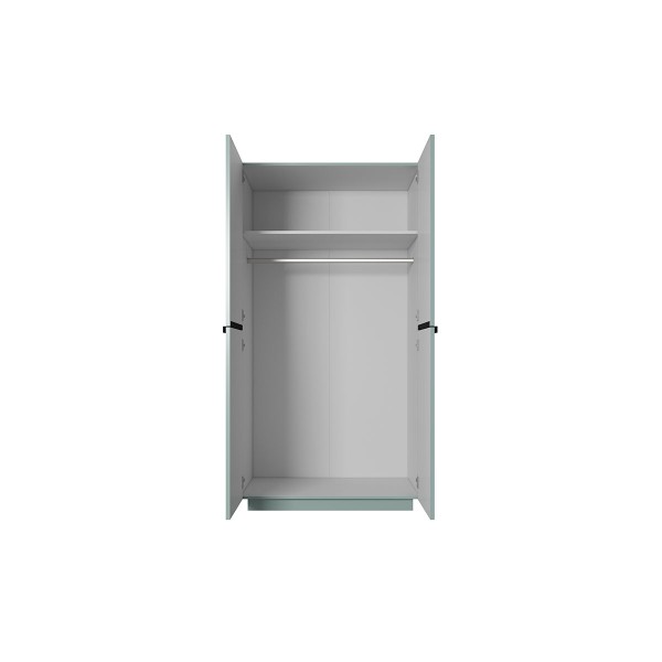 Szafa Nicole 100 cm - szałwia MDF / czarne uchwyty