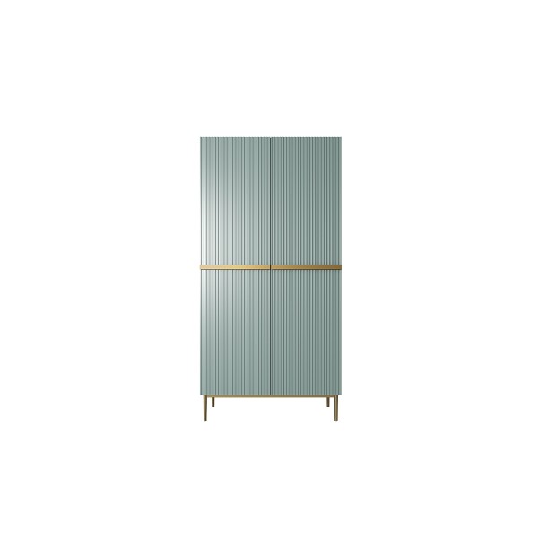 Szafa Nicole 100 cm - szałwia MDF / złote nóżki
