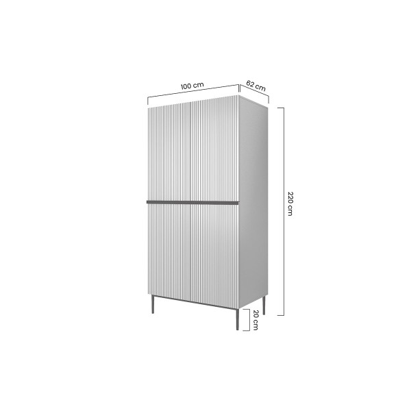 Szafa Nicole 100 cm - szałwia MDF / złote nóżki