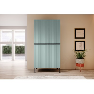 Szafa Nicole 100 cm - szałwia MDF / czarne nóżki