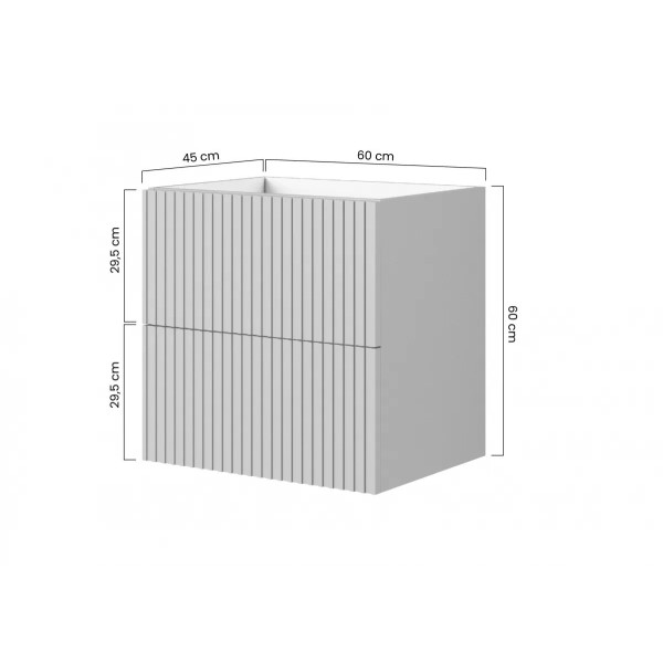 Szafka wisząca pod umywalkę Nicole 60 cm - szałwia MDF
