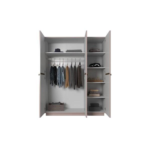 Szafa Nicole 150 cm - antyczny róż MDF / złote uchwyty