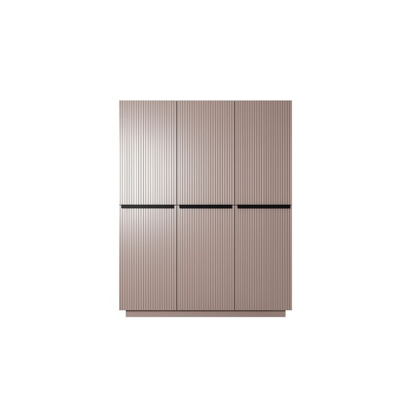 Szafa Nicole 150 cm - antyczny róż MDF / czarne uchwyty