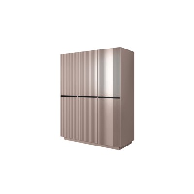 Szafa Nicole 150 cm - antyczny róż MDF / czarne uchwyty