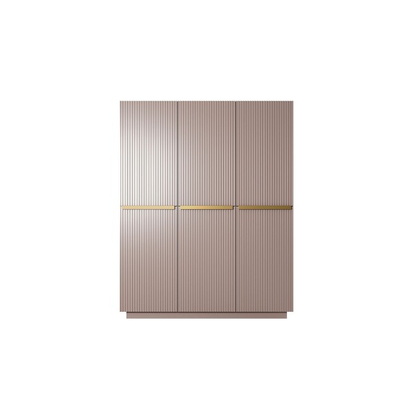 Szafa Nicole 150 cm z 2 ukrytymi szufladami - antyczny róż MDF / złote uchwyty
