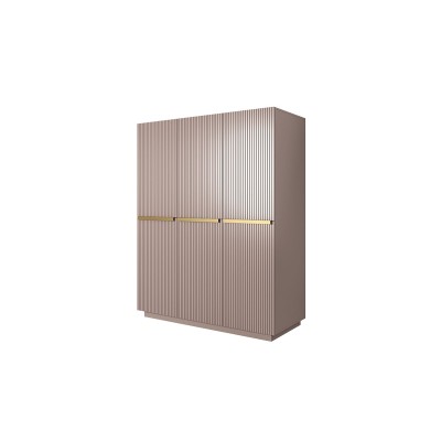 Szafa Nicole 150 cm z 2 ukrytymi szufladami - antyczny róż MDF / złote uchwyty