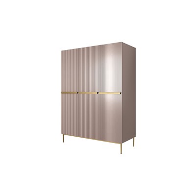 Szafa Nicole 150 cm z 2 ukrytymi szufladami - antyczny róż MDF / złote nóżki