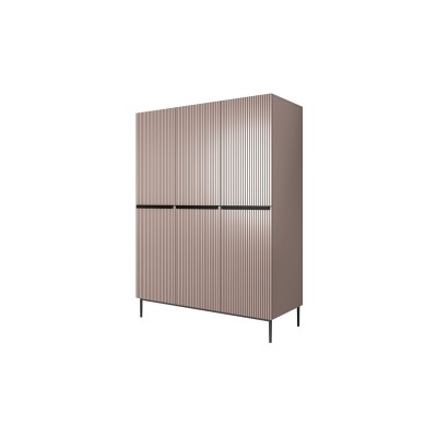 Szafa Nicole 150 cm z 2 ukrytymi szufladami - antyczny róż MDF / czarne nóżki
