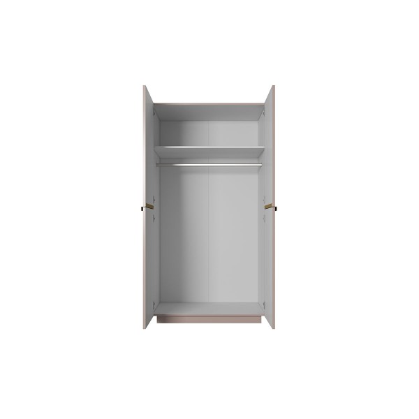 Szafa Nicole 100 cm - antyczny róż MDF / złote uchwyty