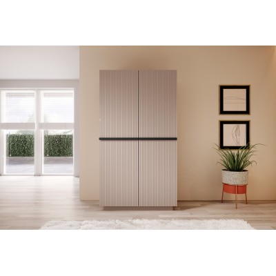 Szafa Nicole 100 cm - antyczny róż MDF / czarne uchwyty