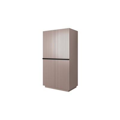 Szafa Nicole 100 cm - antyczny róż MDF / czarne uchwyty